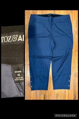 ROZ N ALI NAVY CAPRI  Women's XXL 18