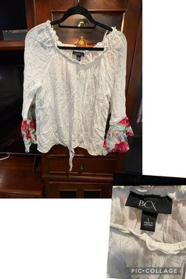 BCX WHT BOHO TOP  Women's - XL