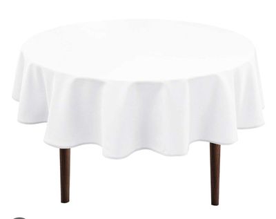 NEW TABLECLOTH ROUND WHITE 70"