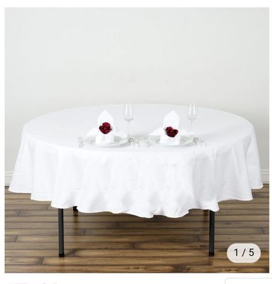 NEW TABLECLOTH ROUND WHITE 70"