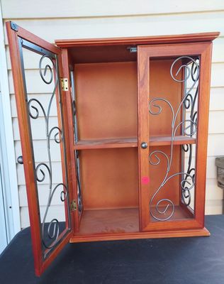 Curio cabinet cherry wood no glass