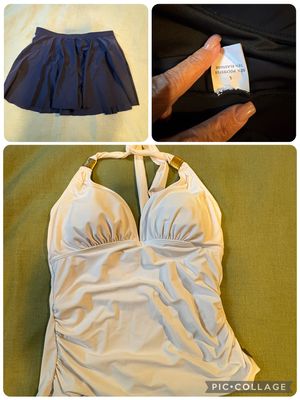 Blk wht 2 pc swim set  Women's Large 12-14