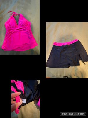 2 pc blk pink swim set  Women's XL 16
