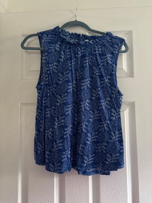 Wonderly blue floral sleeveless top petite large  Women's - L