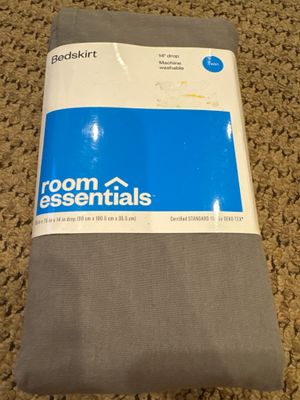 Brand new bed skirt by room essentials 14 inch dro For a twin bed gray