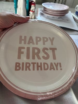 Happy first birthday dinner plates 40 ct