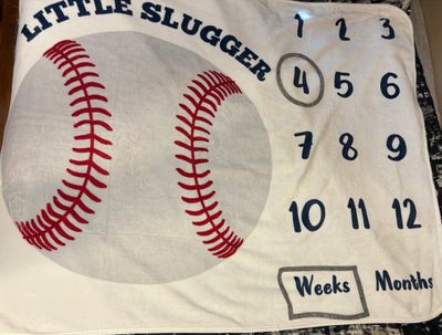 Milestone blanket Little slugger Baseball milestone blanket