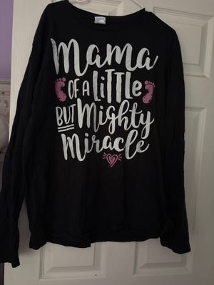 Port and company Black mama of a little but mighty miracle long sleeve top Women's - XL