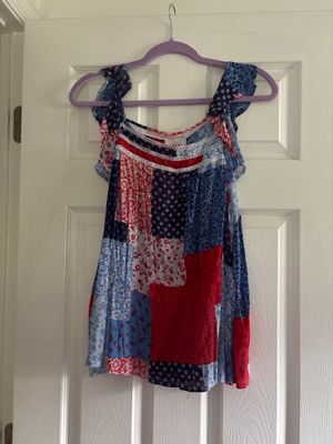 Ariat red white and blue top  Women's - L