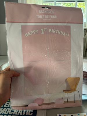 Happy first birthday backdrop