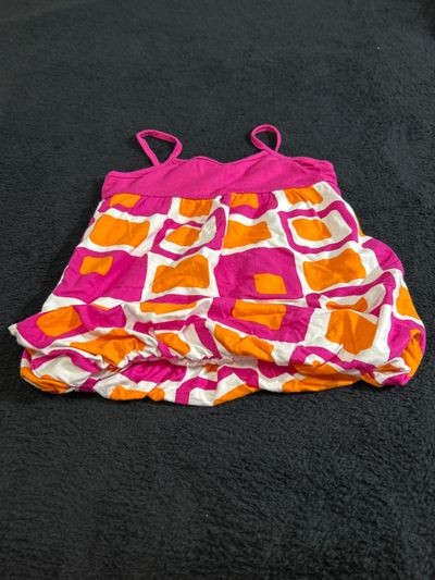 Flowers by Zoe Spaghetti strap top with hot pink and orange 18-24 Months