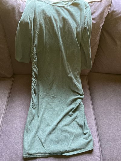 Ingrid dark green fitted dress with side ruching  Women's - M