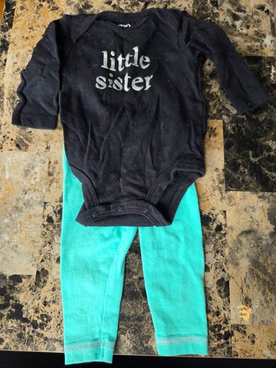 Carters long sleeve onesie and leggings size 3m  3 Months
