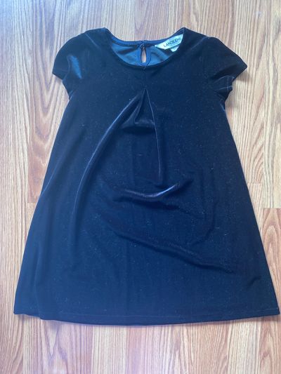 Landsend Black Velvet Holiday Dress 5T/5