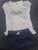 Size 7 lucky brand shirt and blue shorts set 7-8
