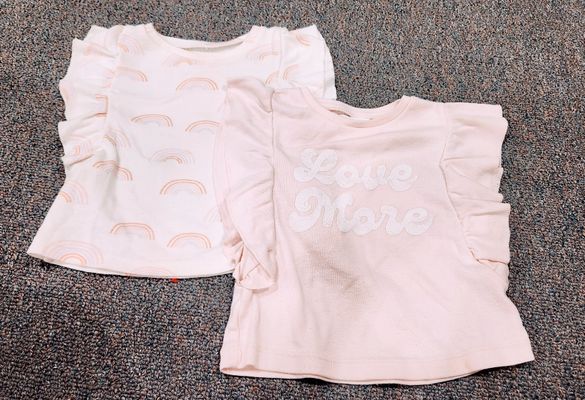 Grayson Mini Summer Thirts with flowy sleeves, twins 12 Months