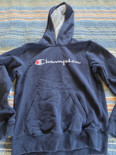 Champion Navy Logo Hoodie 14-16