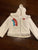 Little lass White zip up warm fuzzy sweater size 5 5T/5