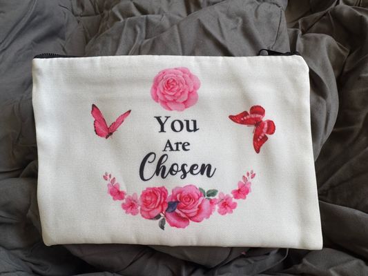 Amazon Off White  Cloth You Are Chosen  Makeup Bag