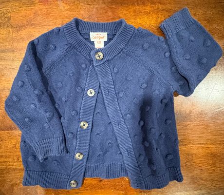 NAVY CARDIGAN  6-9 Months