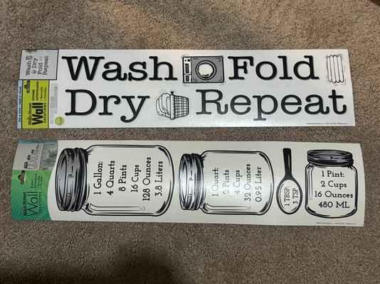 Brand New wall decals for laundry room and kitchen Brand New wall decals for laundry room and kitchen