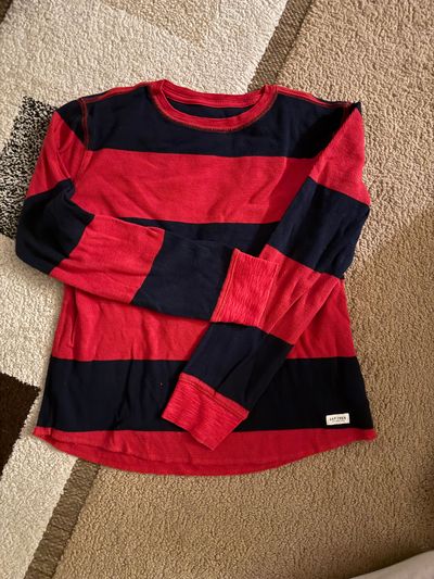 Gap kids Red and navy striped long sleeve boys shirt 10-12