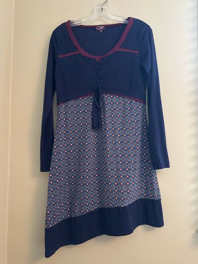 Coline Navy/Plum Soft Knit Dress Women's - M