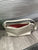Target Cream handbag with red plaid inside and 2 zipper pouches