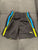Puma Black puma shorts with neon blue and yellow stripes on side 12 Months