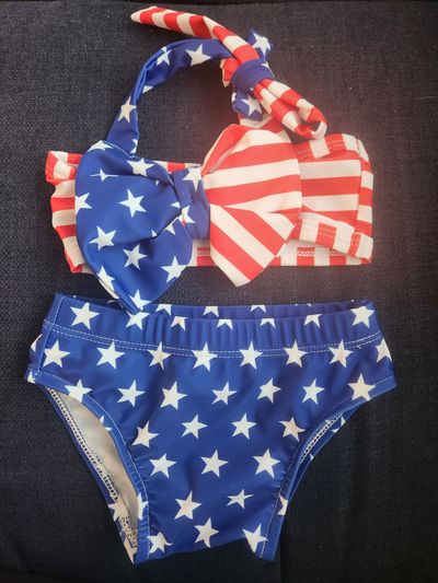 NA Size 70, 2 piece swimsuit, 2 of 2, twins 6-9 Months