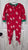 carters LS fleece zip up footed pj red unicorn 2T