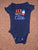 Carter's navy blue with red, white and cute logo short sleeve onesie 12 Months