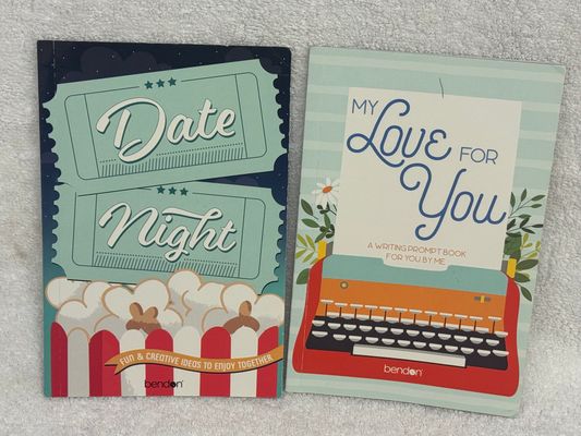 2 books to fill in for/with your spouse. Date Night & My Love For You. Small mark on cover