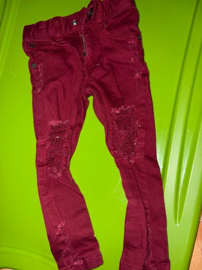 Rockstar Distressed red skinny jeans 2T