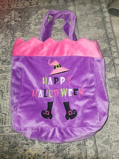 Happy Halloween fleece trick treat bag