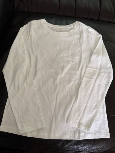 Childrens Place NEW -White LS Shirt 7-8