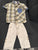 Gap kids Off white linen pants w/short sleeveplaid button down with pocket 3T