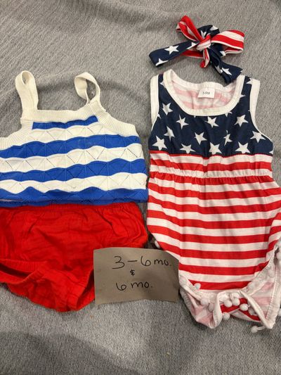 Cat and jack and unknown Holiday America outfits 3-6 Months