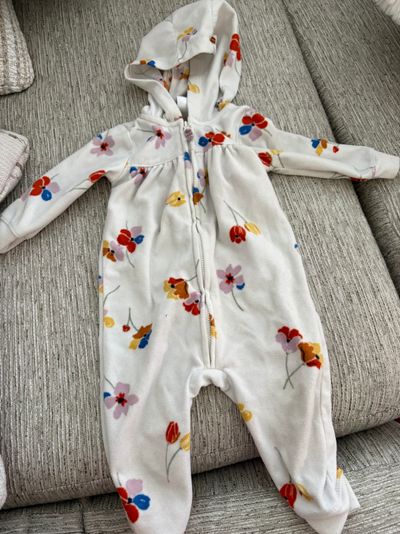 Carters Floral fleece zip up outfit 9 Months