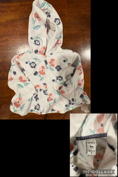 Carters floral zip hoodie  6-9 Months
