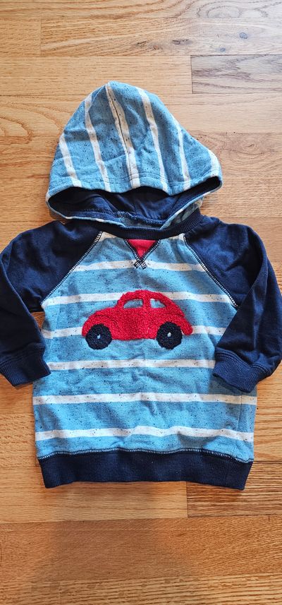 Little Me This like new cute hoodie sweatshirt feature playful red car 12 Months