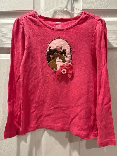 Gymboree Size 7 pink long sleeve shirt with horse 7-8