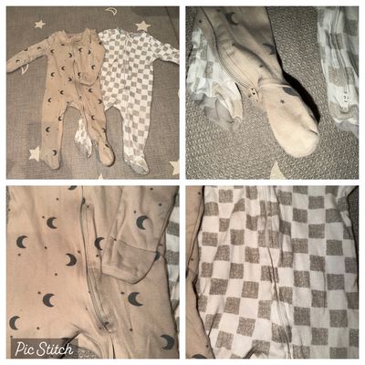 Cloud island Set of 2 footie pajamas 6-9 Months