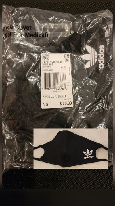Adidas fave cover size small NEW Set of 2 reusable face mask is made of a breathable