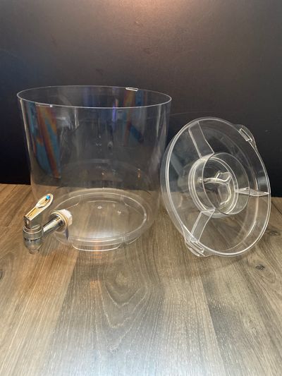 Plastic iced tea or drink holder with spout 9X9 inches Fruit tray for top