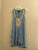 Rain Blue/White Striped Tank Yellow Embroidery Women's - L