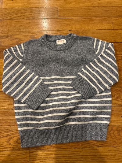Cat and Jack gray blue striped sweater top  2T