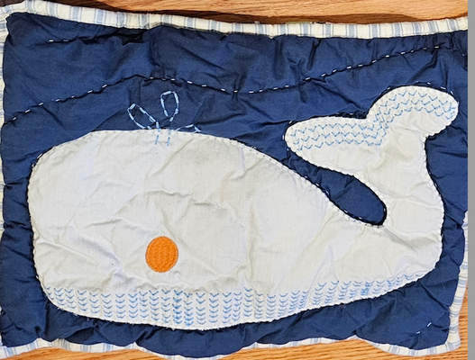 Pottery Barn Kids Baby Crib Sweet whale Pillow Case Quilted Pillow Sham