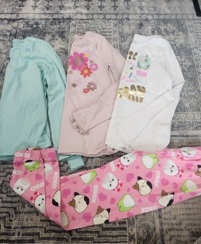 Jumping beans 3 sleeved shirts and pj pants  10-12