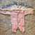 Modern moments by gerber lot of 3 Organic cotton footless sleepers in pink cream and gray 0-3 Months